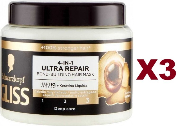 Gliss Riparazione Suprema 4-in-1: Nutrimento Keratina (Kit 3 Pezzi)
