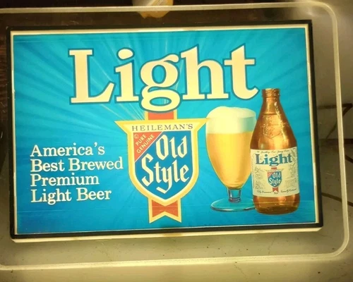 VINTAGE HEILEMAN'S Brewing OLD STYLE BEER LIGHT SIGN Wall-Mount 1986 RARE