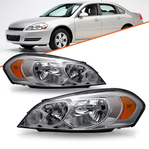 For 06-13 Chevy Impala 2006-2007 Monte Carlo Chrome Headlights Headlamps LH+RH - 第 1/6 張圖片