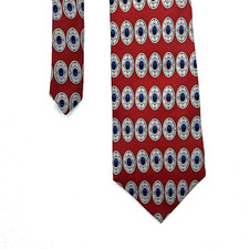 Jos. A. Bank Executive Collection Red Blue Mens Silk Necktie 4”x 58” Made In USA