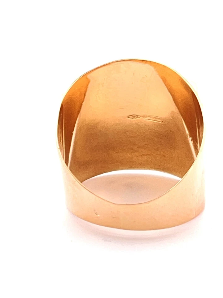 Chevalière homme en or 18 carats et zirconium - Photo 3/4