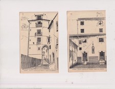 Jahrgang 1935. Portugal. Alfama. Lissabon. Zeichnung.  Zimt. 8 Karten. Schönes Konvolut