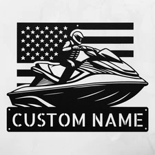 Personalized US Jet Ski Metal Sign Custom Water Sports Decor Jet Ski Lovers Gift