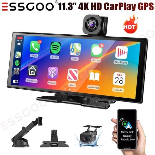 11.3" 4K Portable CarPlay Screen for Car Apple Tablet Android Auto Radio GPS BT