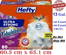 Hefty Ultra Strong Tall Kitchen Trash Bags Fabuloso Scent 13 Gallon Multi Count