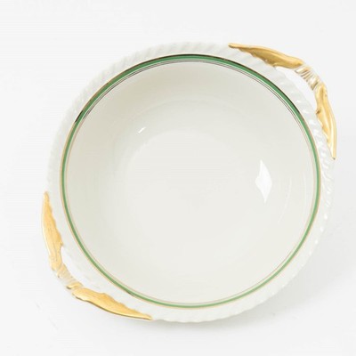 Krautheim Selb Bavaria China Gold & Green Porcelain Vegetable Bowl Dish 10.5''