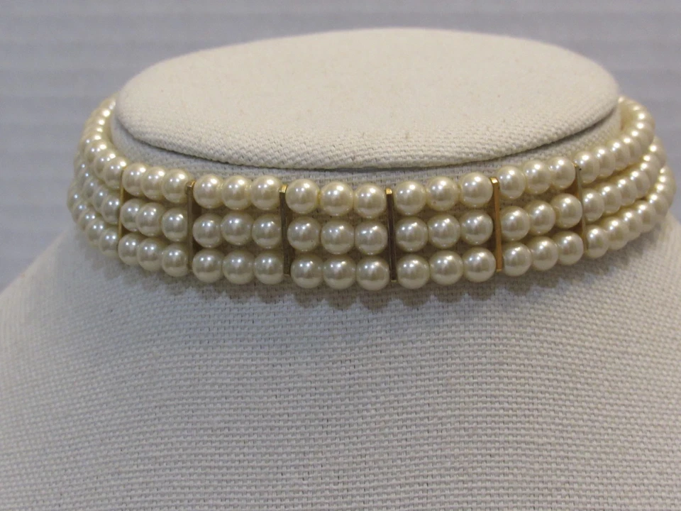 Multistrand искусственного жемчуга заявление ошейник ожерелье выпускного вечера официальный шик старые деньги - Изображение 4 из 4