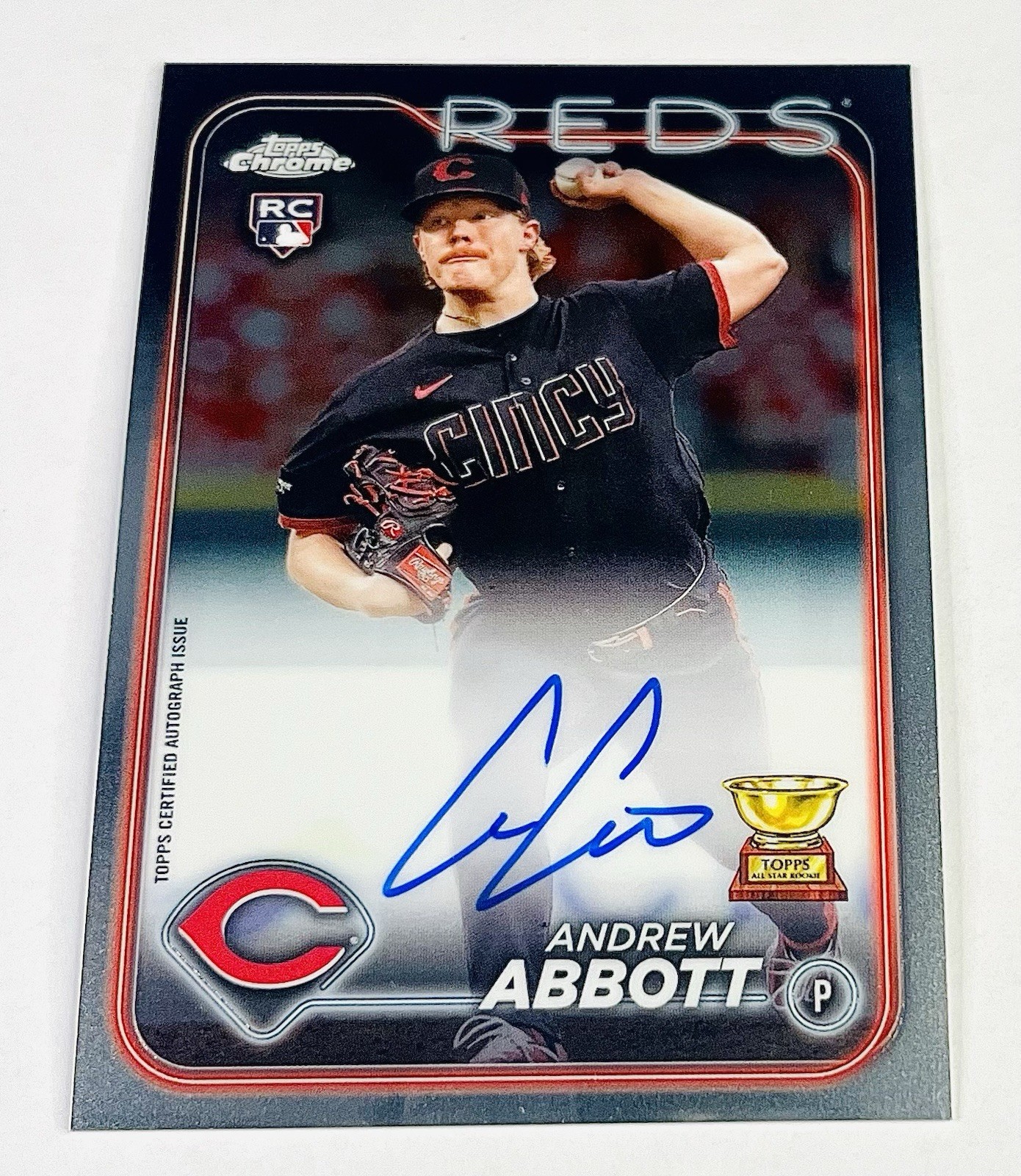 Andrew Abbott 2024 Topps Chrome Rookie Cup Auto RC #RA-AA Rookie Cincinnati Reds