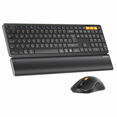 ProtoArc Bluetooth Wireless Tastatur und Maus, KM60 Full-Size schwarz 