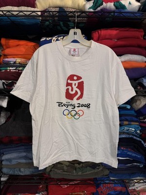 Beijing 2008 Olympics Shirt Mens Medium White Olympic Rings One World Dream