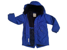 Girls J Crew Fishtail Parka Jacket Primaloft Attached hood Royal Blue Sz 12