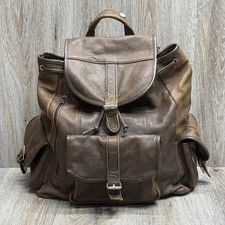 Vintage Leather Backpack Brown Rucksack Mens Medium Pebbled Cowhide Bag