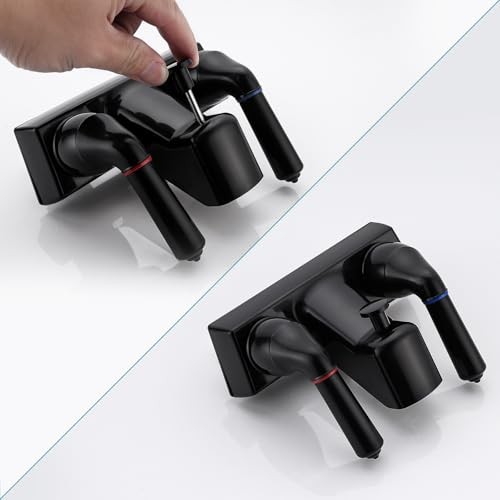 RV Shower Faucet, 4" RV Camper Tub & Shower Faucet Valve Diverter, Leak & Black