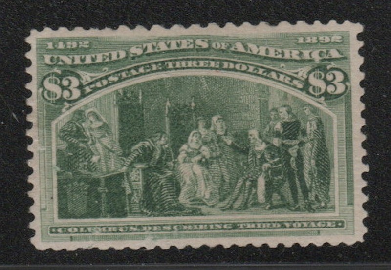 US 1893 $3 Columbian Sc 243 MLH OG CV $1500