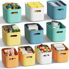 10 Pack Colorful Plastic Storage Bins, Storage Container for Organizing, Colored