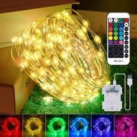 Lichterkette Led 10M 100Er Bunt Dimmbar 132 Modi 16 Farben Innen AußEn Mit