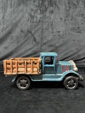 Vintage Taniaw Cast Iron Open Bed Truck, 8 1/2" Long Large Spoke Wheels