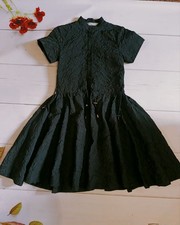 Rare Authentic Christian Dior Textured Crepe A-Line Knee-Length Dress