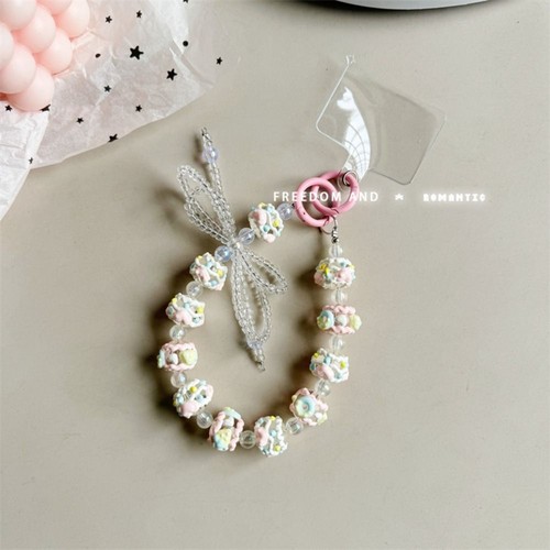 Colorful Bag Pendant Keychain Beaded Phone Charm Rope New Mobile Phone Strap - Photo 4 sur 14