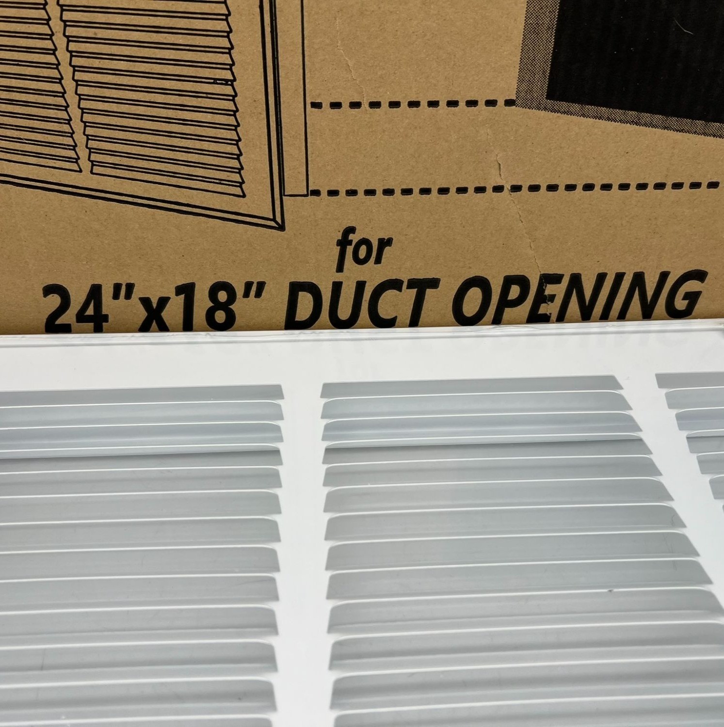 NIB Handua Steel Return Air Filter Grille 24" X 18" Duct Opening White