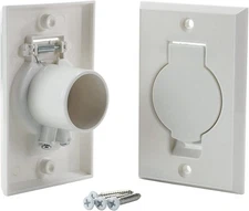 Standard Central Vacuum Wall Inlet Valve Cover Plate for Beam Central Vac White