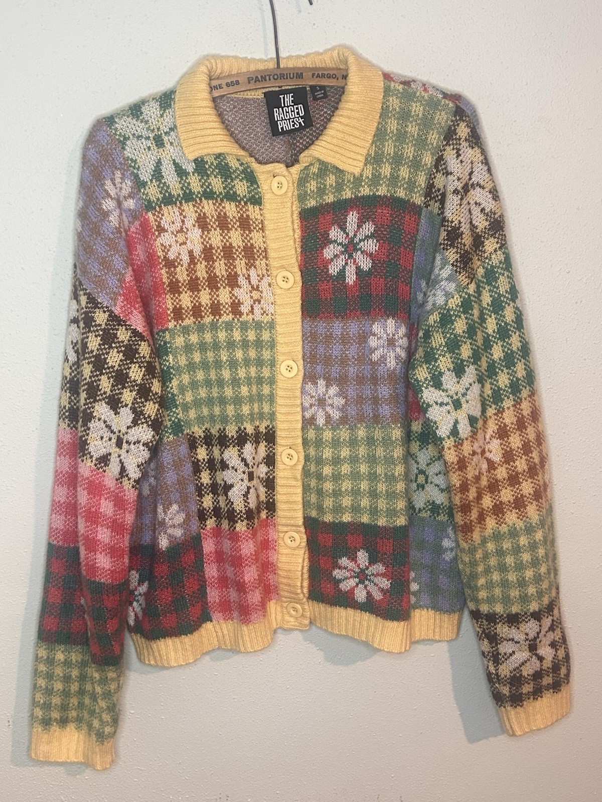 The Ragged Priest Multicolor Patchwork Dolly Knit… - image 1