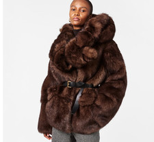 BNWT / Prada Shearling jacket brown Dyed sheepskin fur 40IT / 18K