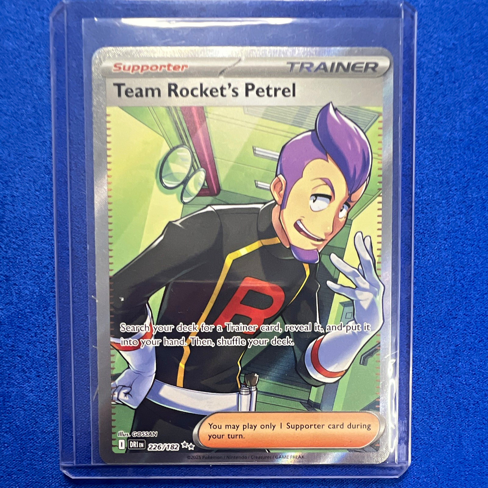Nintendo Pokemon TCG Team Rocket's Petrel 226/182 DRI1 FA Holo EN 2025