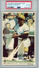1972 Pro Star Canada Promo Roberto Clemente Pittsburgh Pirates PSA 6 "Spedizione gratuita"