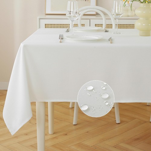 Rectangle Table Cloth, Waterproof Stain Resistant Tablecloth, Wrinkle Free Fa...
