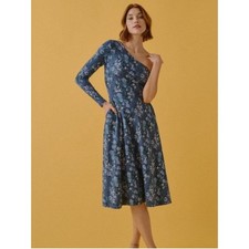 pact One Shoulder Cloud Floral Midi Dress Sz Med