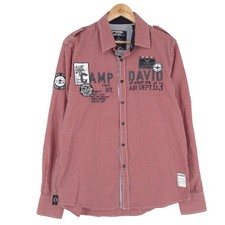 Camp David Mens Shirt Check Cotton Button Up Casual Everyday Classic He1 Size M