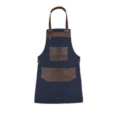 Leathershire Full Grain Leather Canvas Apron Butcher, BBQ, Cooking,
