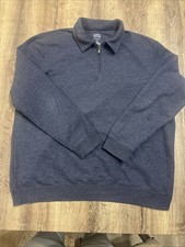 Croft  Barrow Mens Extra Soft Fleece 1/4 Zip Collared Sweatshirt Blue Size XL