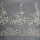 Embroidery Lace Appliques 1 Yard Beaded Rhinestone Wedding Dress