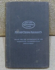 1917 Original MICHIGAN CENTRAL RAILROAD - 147pp RULES BOOK