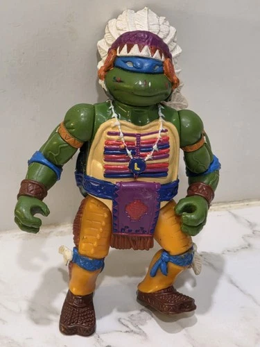 Teenage Mutant Ninja Turtles TMNT Vintage 1992 Wacky Wild West CHIEF LEO Figure