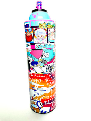 Graffiti Art Collage on Spray Paint Can One of a Kind Display Piece