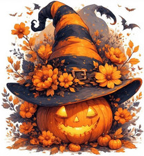 Halloween Pumpkin Diamond Art Kits for Adults,5D Diamond Painting Kits