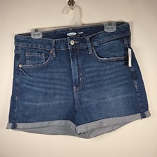Old Navy Size 12 Blue Denim O G Short High Rise 5 Pockets 3" Cuffed Shorts