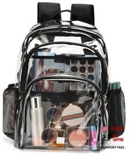 Clear Backpack, Clear Bag Stadium Large See Through Bookbag Heavy Black-1pack