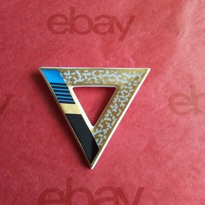 Vintage Rosenthal Porcelain Pin signed B. Brenner, Triangle, Germany, Multicolor