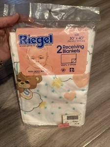 Riegel - Colección de ositos de peluche - Mantas de recepción de 2 piezas - Nuevo en caja raro