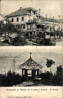 Postcard Evilard Leubringen canton of Bern, restaurant et pension de la... - 11106683
