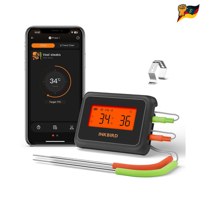 Inkbird IDT 22 B Bluetooth 50 Grillthermometer 2 Sondes HD LCD
