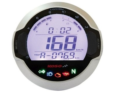 Tachometer KOSO D64 DL-03SR silber Drehzahlmesser Benzinanzeige Motorrad Roller