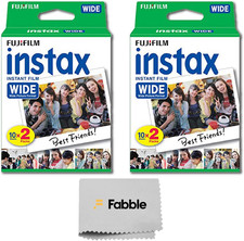 Wide Instant Film Twin Pack X2 40 Sheets  Camera and Lens Cleaning Cloth