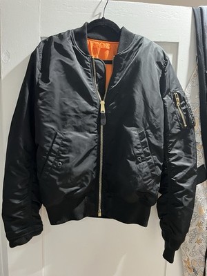Alpha Industries Reversible Bomber Jacket Black/Orange Zip  Size M