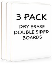 SCRIBBLEDO Small Dry Erase Boards 3 Pack 9x12 Double Sided Whiteboard