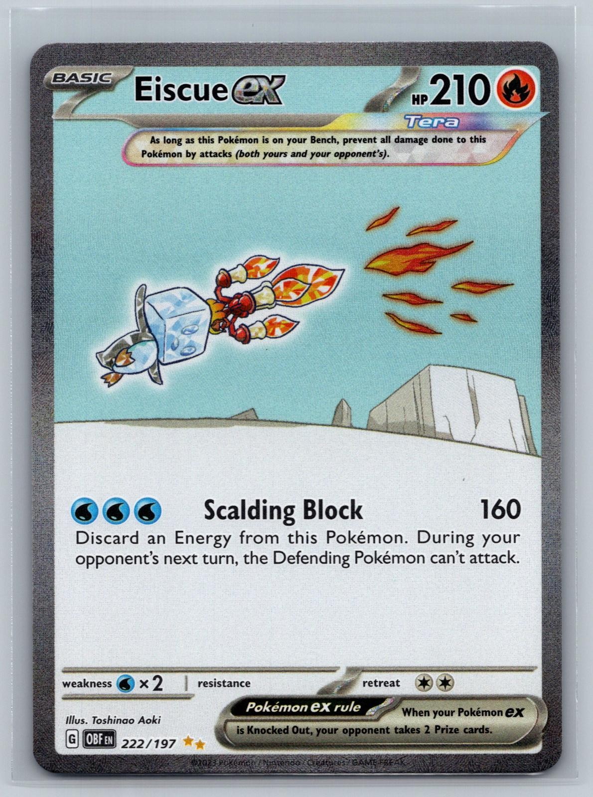 Eiscue ex 222/197 Special Illustration Rare Obsidian Flames Pokemon Card NM